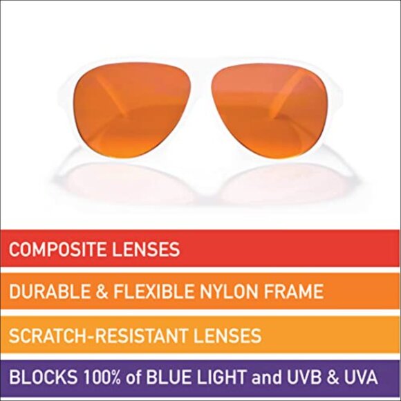 Aviator Sunglasses with Blue Light Blocking, Nylon Frames, Composite Lenses main image 6
